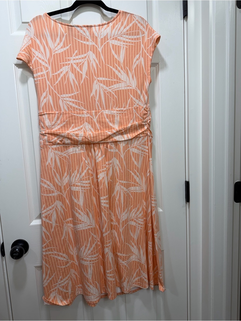Lands' End Peach and White Knot-Front Midi Dress - Picture 2 of 5